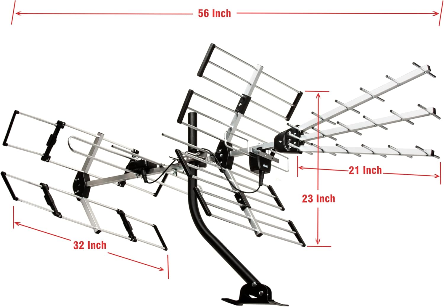 Five Star 200 Mile Long Range HDTV Outdoor Yagi Antenna with 21 inch Mounting Pole for VHF UHF ATSC 3.0 4K - Image 7
