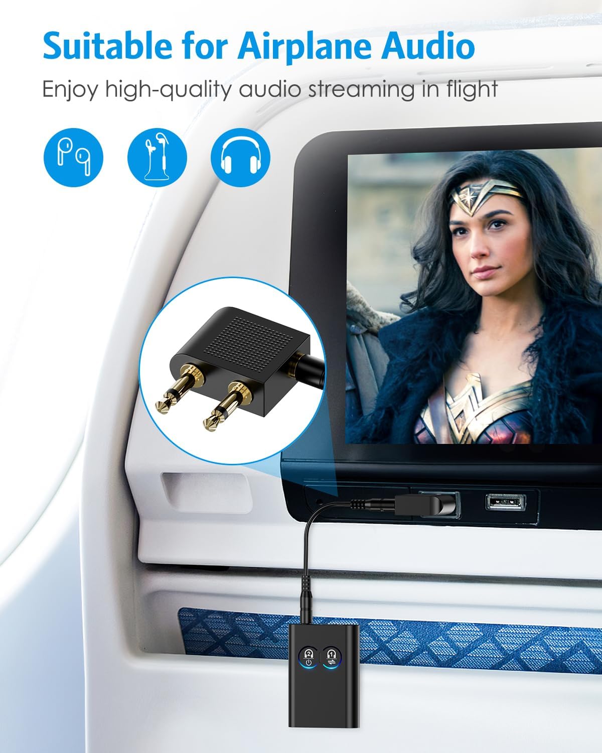 Wireless Bluetooth 5.2 Audio Transmitter Receiver for TV, 2-in-1 AUX Adapter, Low Latency, Dual Link - Image 8