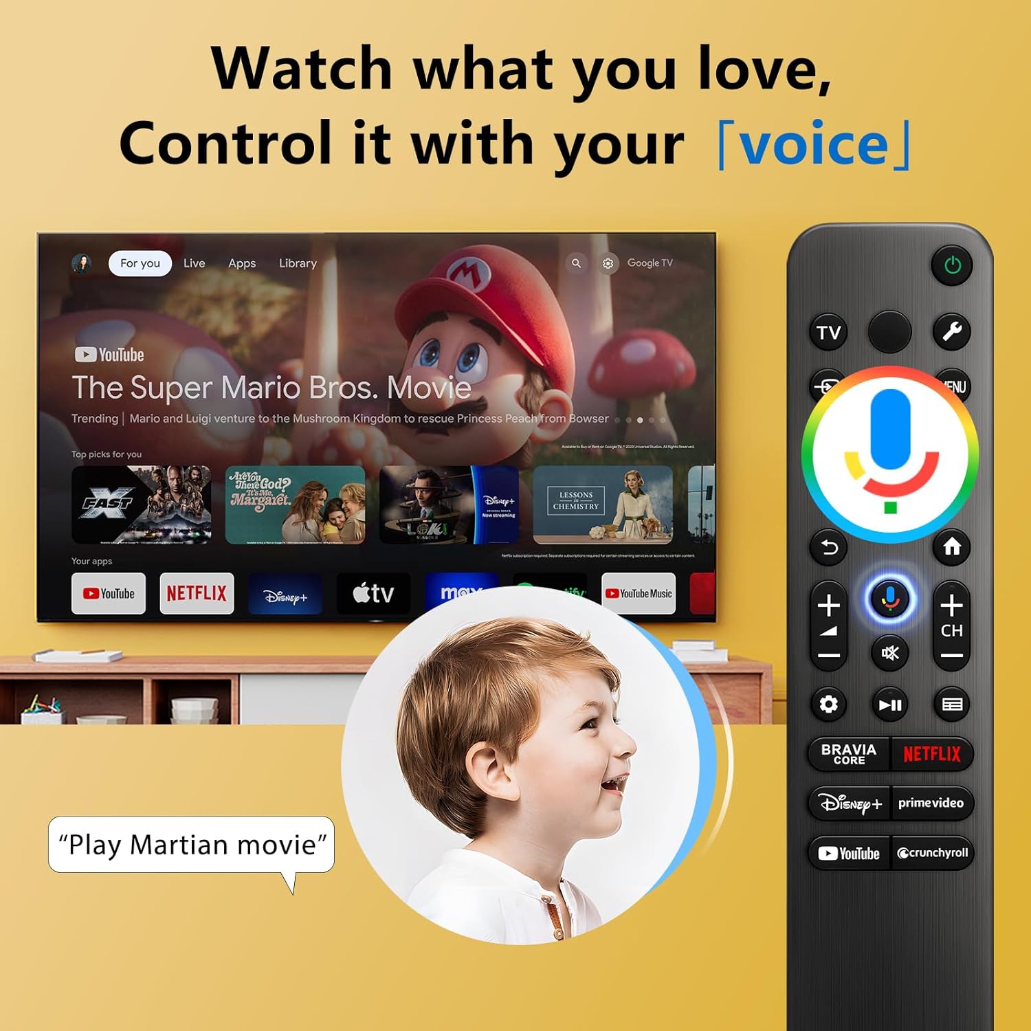 Sony Bravia Smart TV Voice Remote Replacement, Compatible with All Google TV Series - Image 7