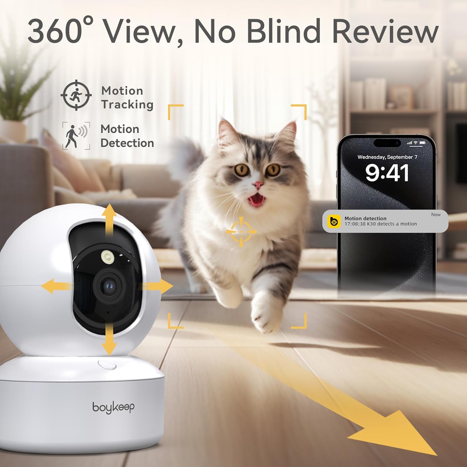 2K Indoor Pet Camera with 5G/2.4GHz WiFi Baby Monitor App Control 360 Pan Tilt New 12s Cloud Storage - Image 2