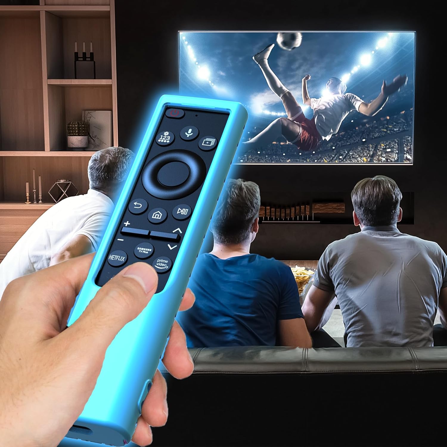 2Pack Glow in Dark Silicone Remote Case for Samsung BN59 Series Smart TV Controllers Blue Green - Image 3