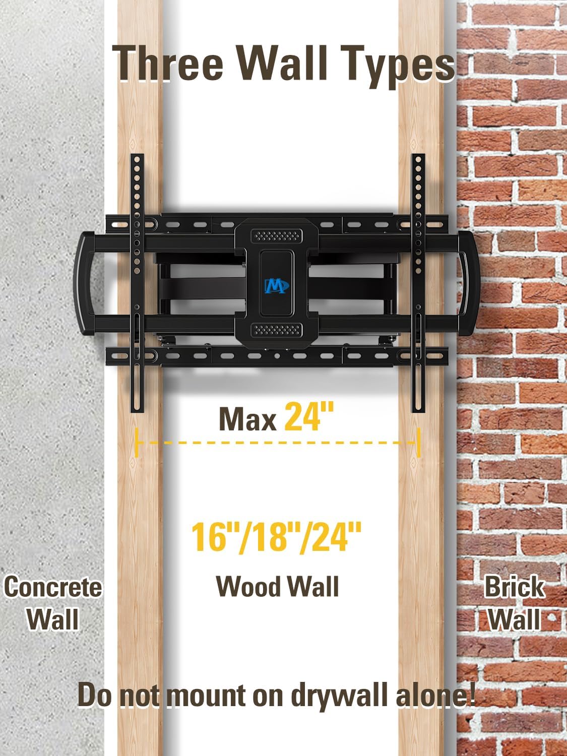 Mounting Dream Full Motion TV Wall Mount for 42-84 Inch TVs, 100LBS Capacity, Fits 16-24 Inch Studs - Image 8