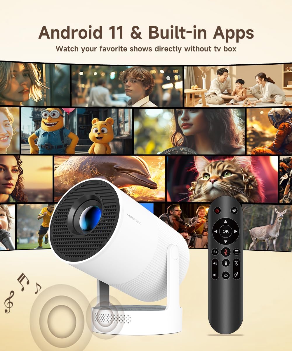 Magcubic HY300 Ultra Portable Mini Projector WiFi 6 Bluetooth 5.4 4K Support 180° Rotation 5W Speaker - Image 6