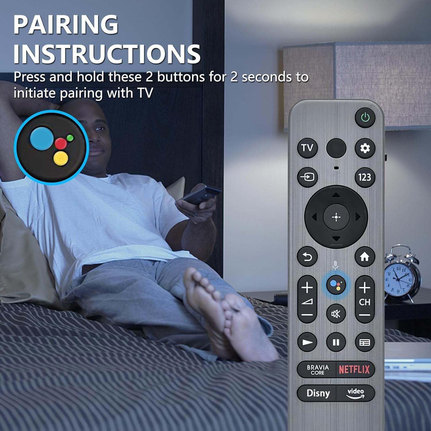 Sony RMF-TX900U Black Bluetooth Voice Remote Control for XR-42A90K XR-48A90K TVs with Backlight - Image 6