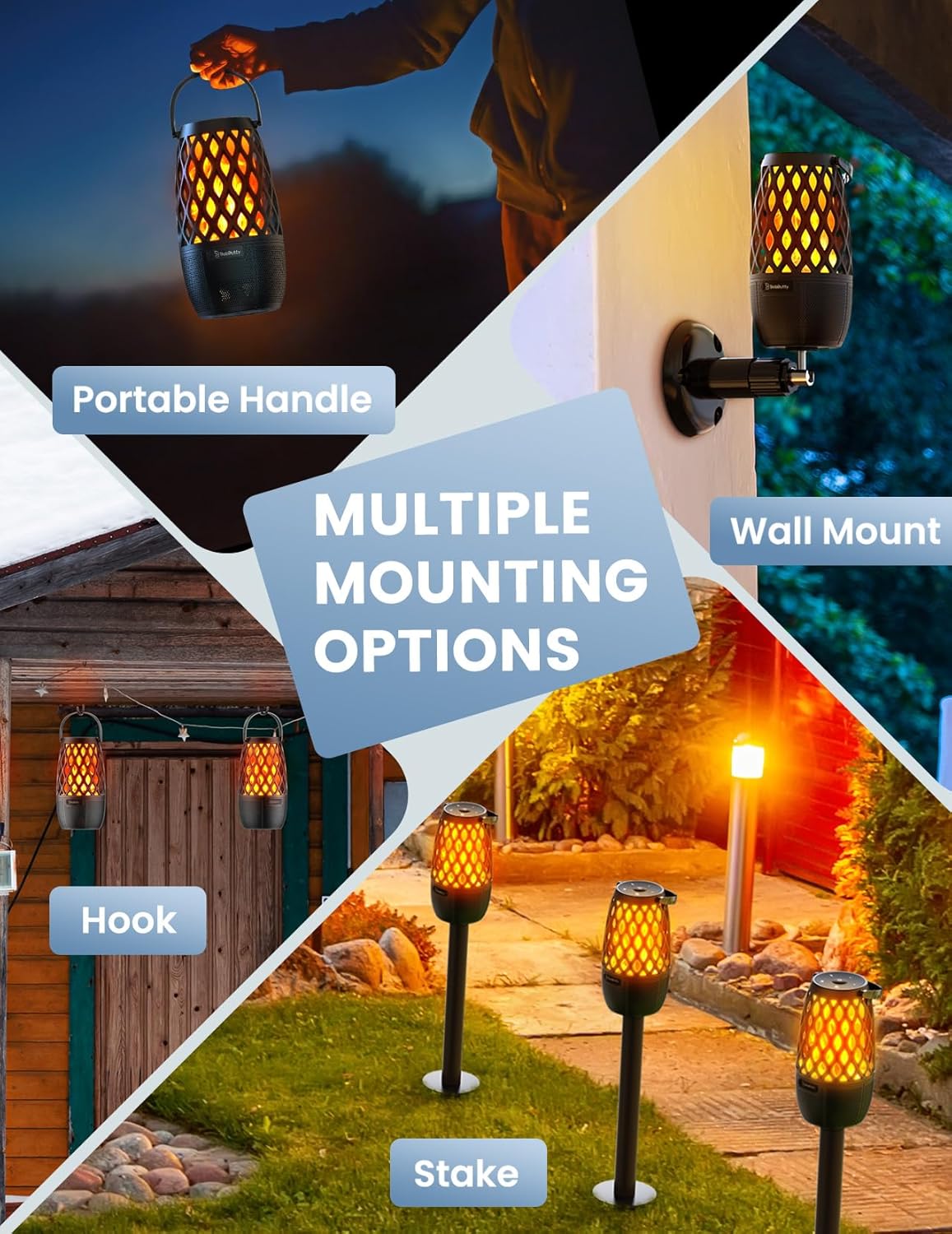 Outdoor Bluetooth Speaker Gift for Men HD Stereo Sound with Multi-Sync Lights IPX5 Waterproof Large Capacity - Image 6