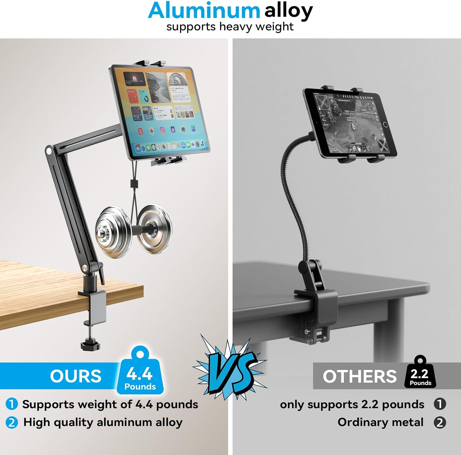 15.6 Inch Portable Monitor Stand 360° Rotating Arm for Tablets and E-readers - Image 5