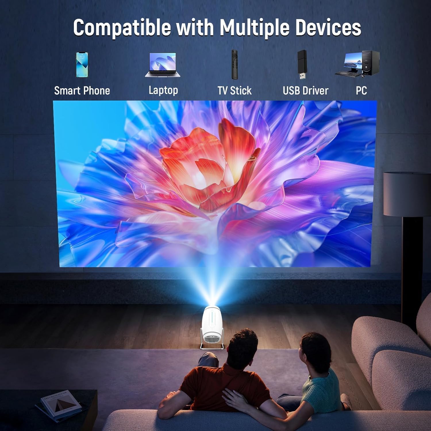 Portable WiFi Bluetooth Mini Projector 4K 1080P Support 130'' Screen Auto Keystone - Image 6