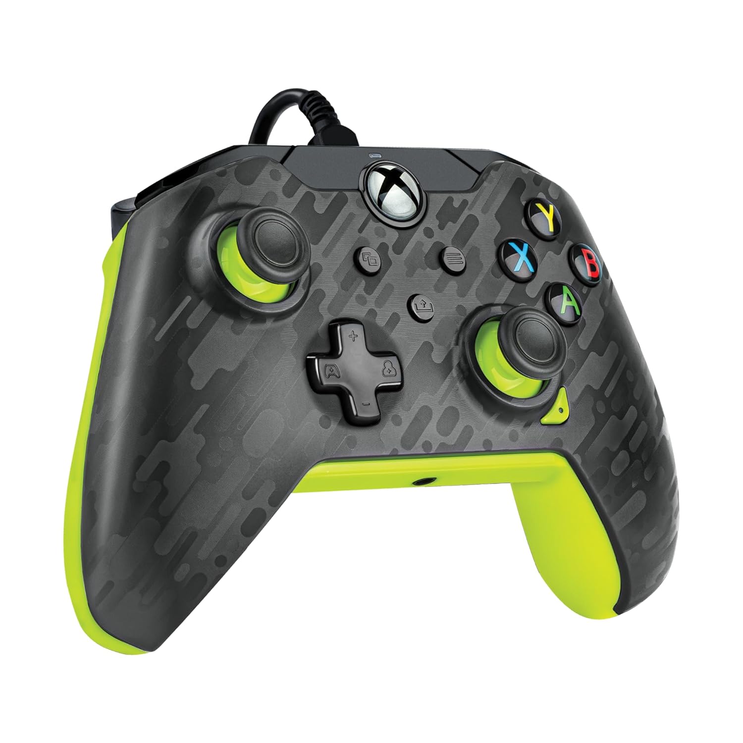 PDP Wired Xbox Controller Electric Carbon Grey/Yellow Mappable Buttons 8ft Cable 3.5mm Jack - Image 3