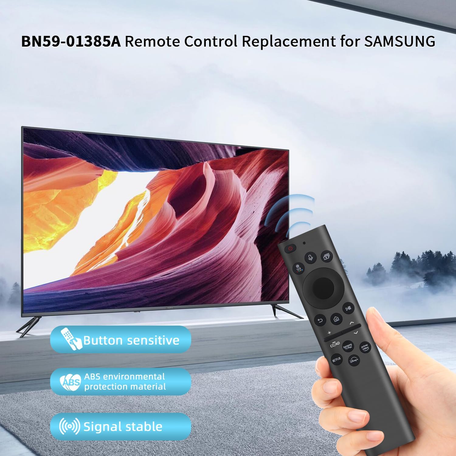 Samsung TV Replacement Remote Control for Smart TVs 2019-2024 with Voice Control BN59-01385A Black - Image 7