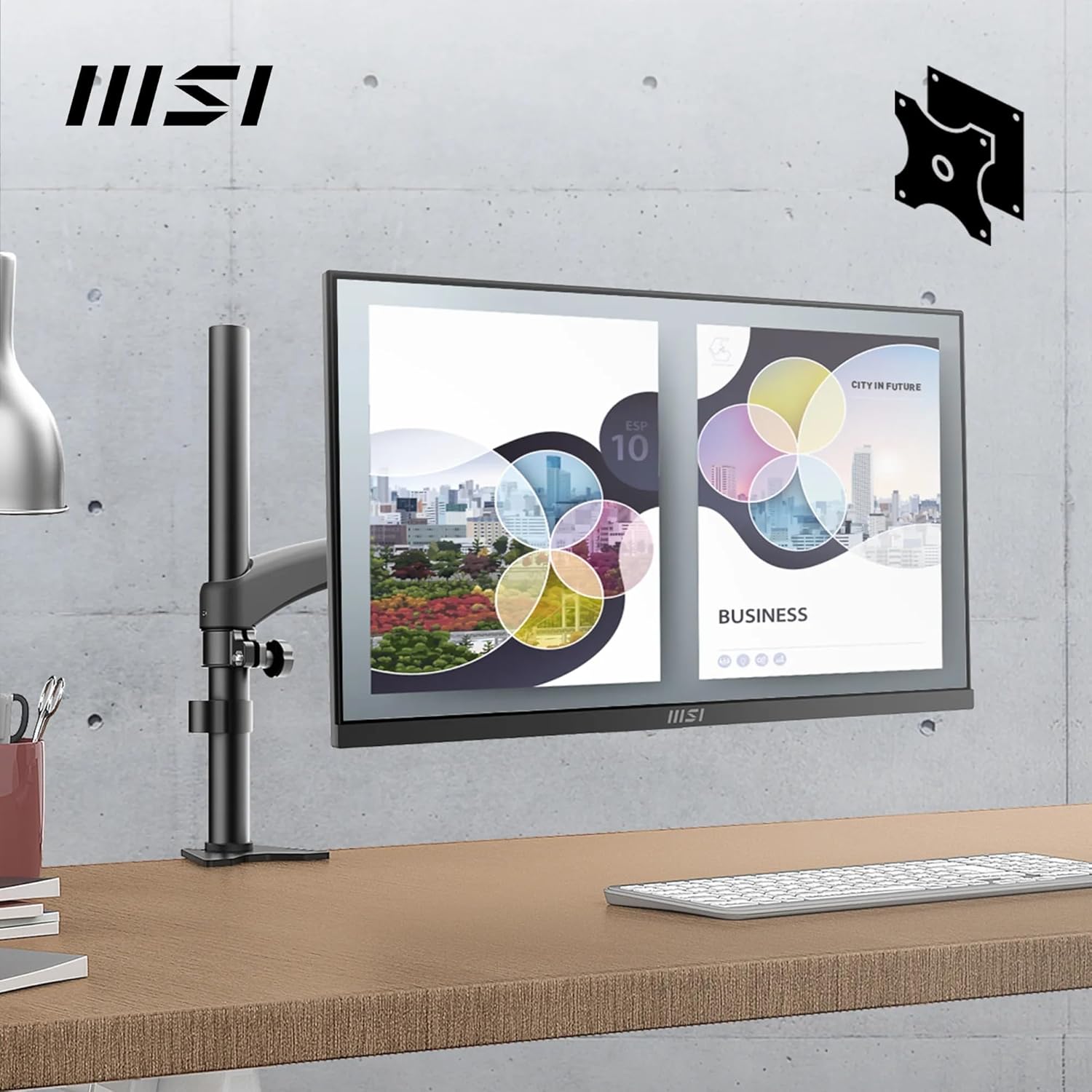 MSI PRO MP275 27" Full HD 1080p Office Monitor 100Hz IPS, Eye-Friendly, Speakers, Tilt - Image 5