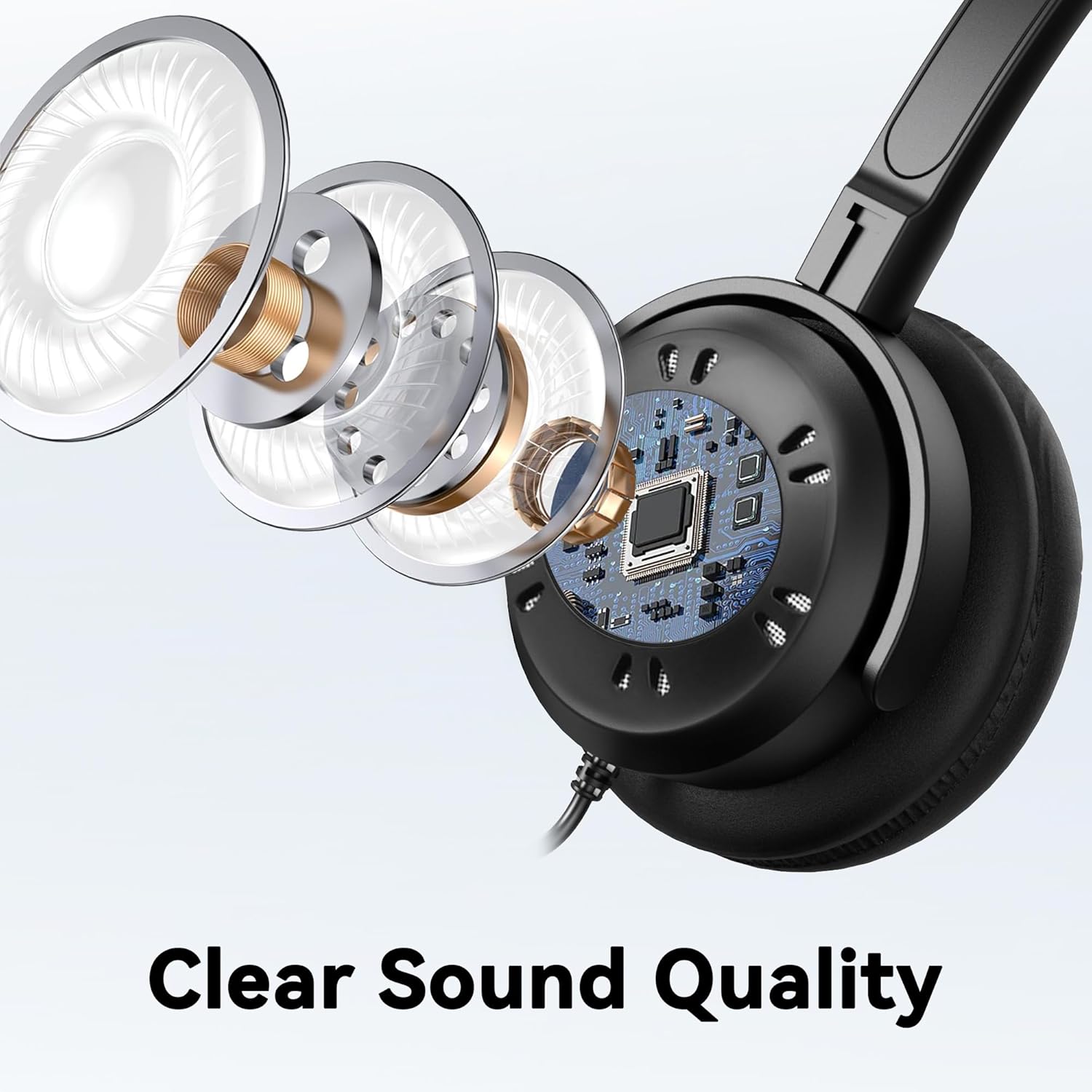 Voistek Wired Mono USB Headset with Noise Cancelling Microphone, Single Ear Comfort for Laptop PC Mac Office Zoom - Image 7