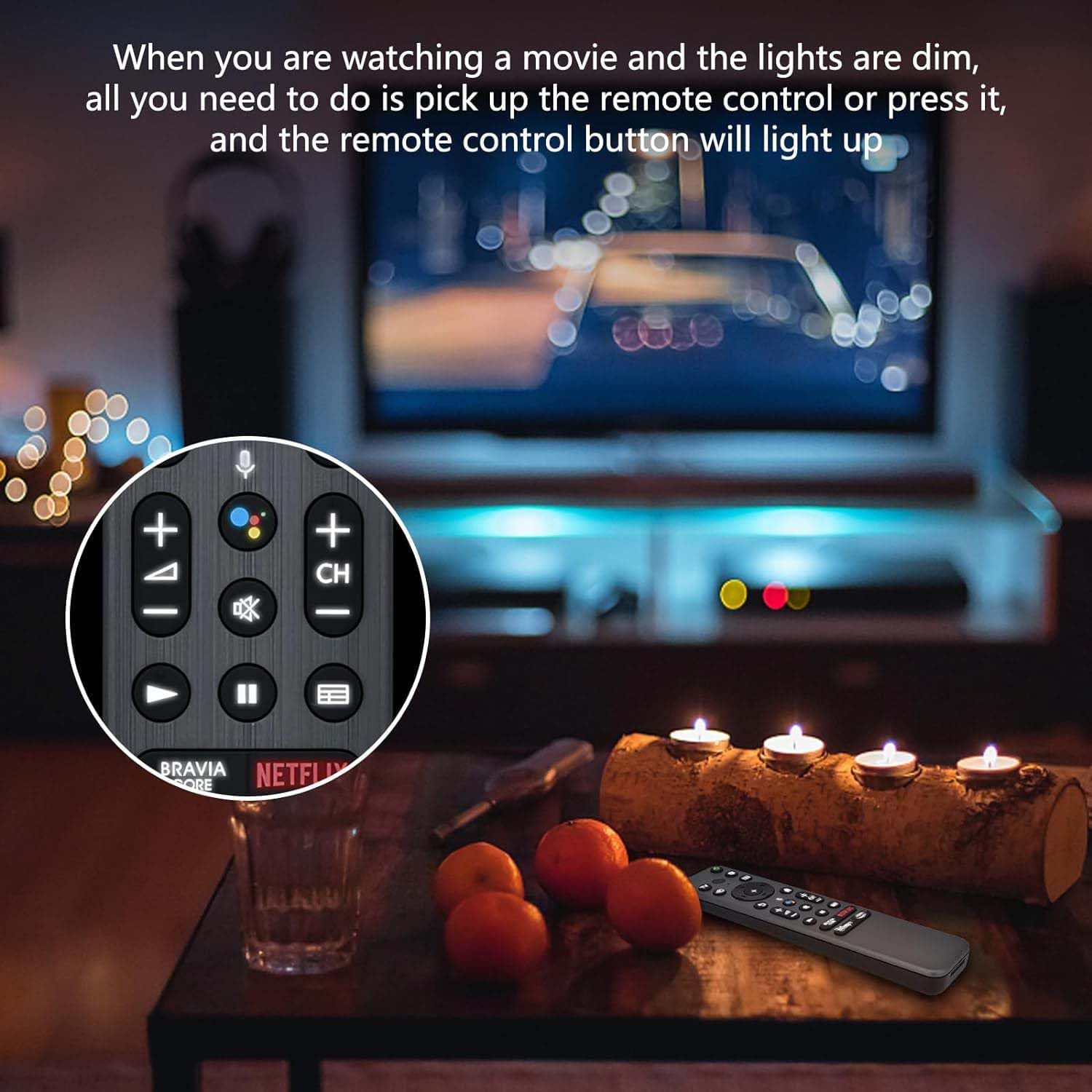 Sony RMF-TX900U Black Bluetooth Voice Remote Control for XR-42A90K XR-48A90K TVs with Backlight - Image 5