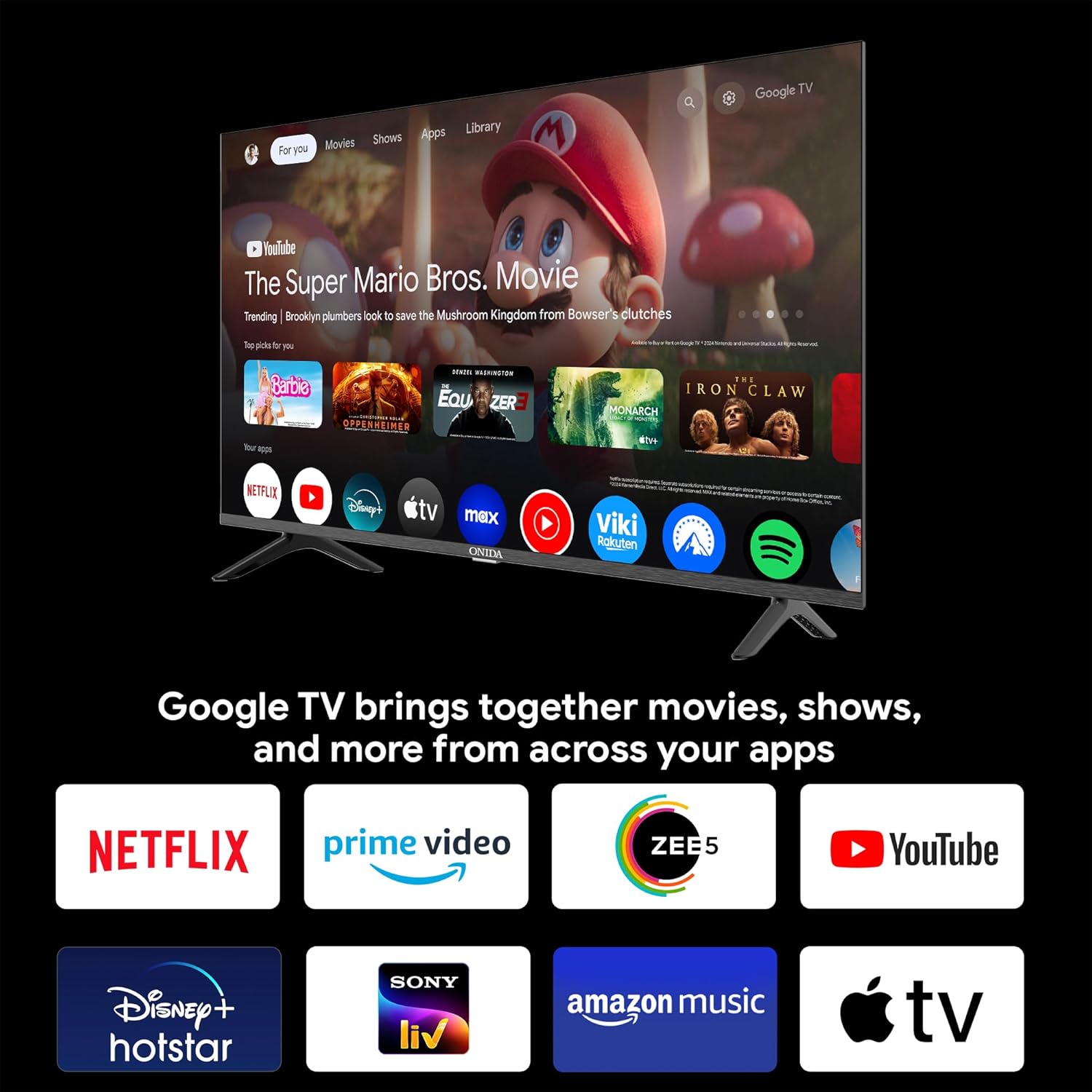 ONIDA 55 inch 4K Ultra HD Smart Google TV Black 55UIG New Condition - Image 2