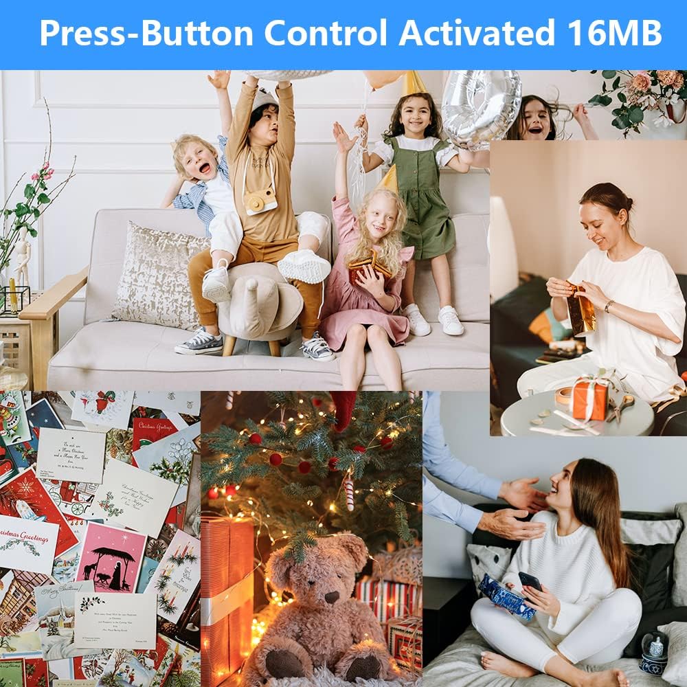 16MB Push Button Activated Sound Module with Speaker, Type-C, 16 Min Record, Blue 2-Pack - Image 7