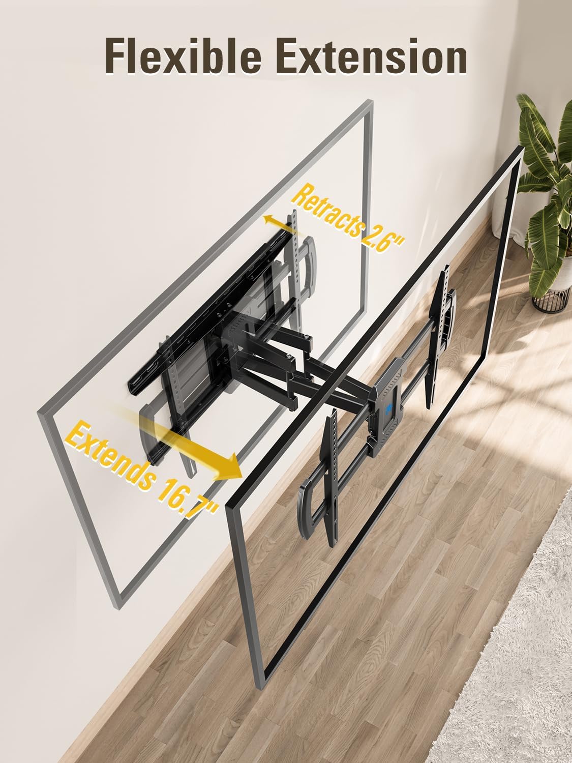 Mounting Dream Full Motion TV Wall Mount for 42-84 Inch TVs, 100LBS Capacity, Fits 16-24 Inch Studs - Image 4