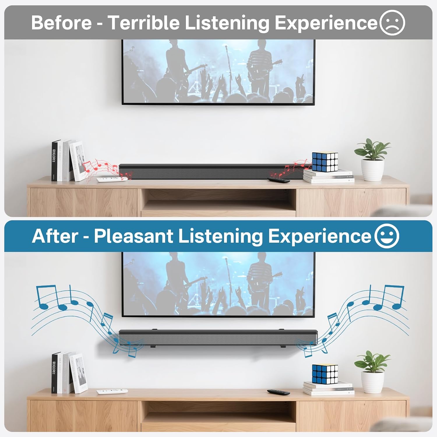 Notiela Under TV Soundbar Mount Shelf for Samsung Bose Sony Vizio LG Roku Dolby Atmos Up to 30lbs - Image 5