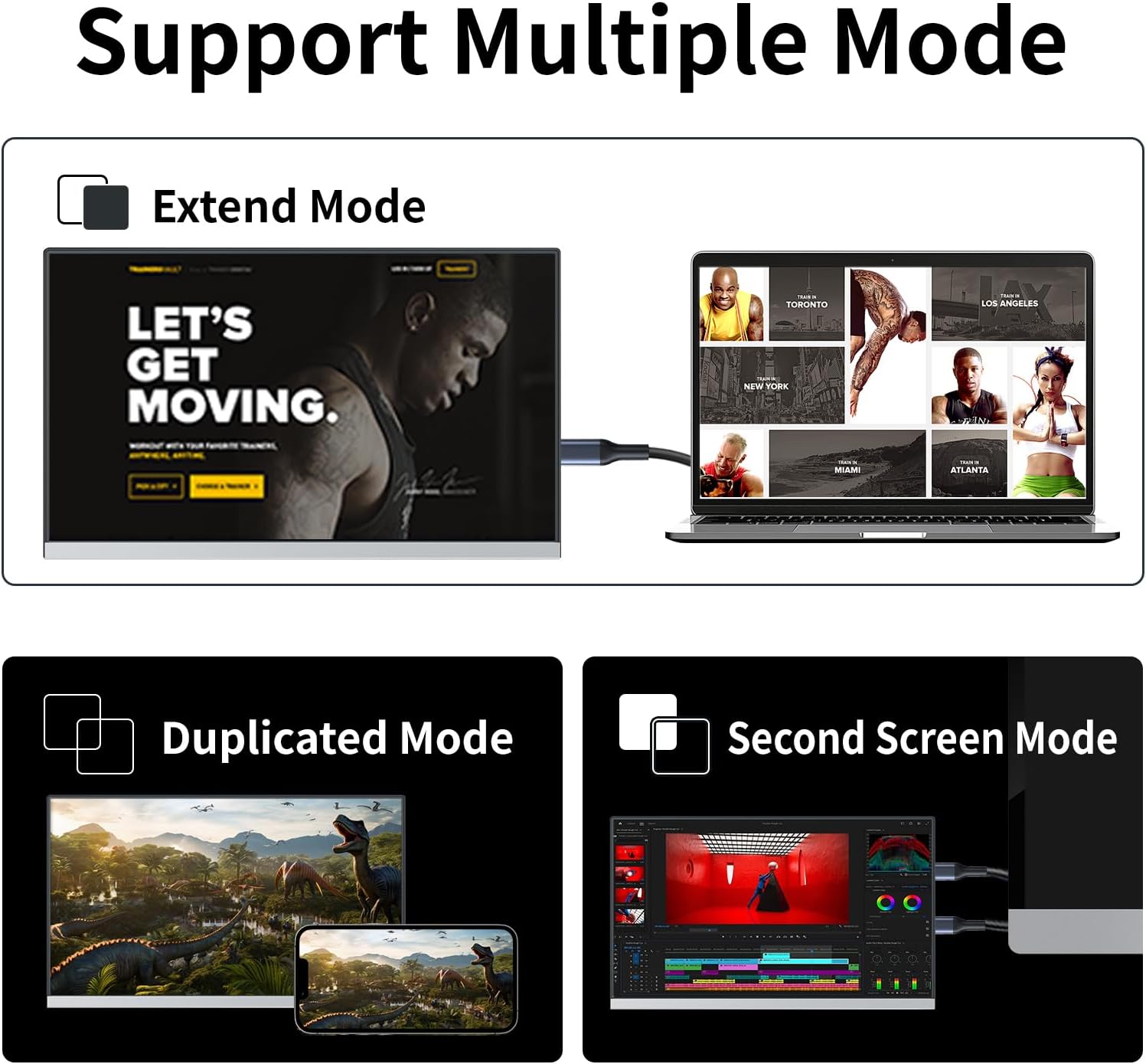 15.6 Inch FHD 1080P Portable Monitor USB-C HDMI HDR Ultra-Thin Zero Frame - Image 5