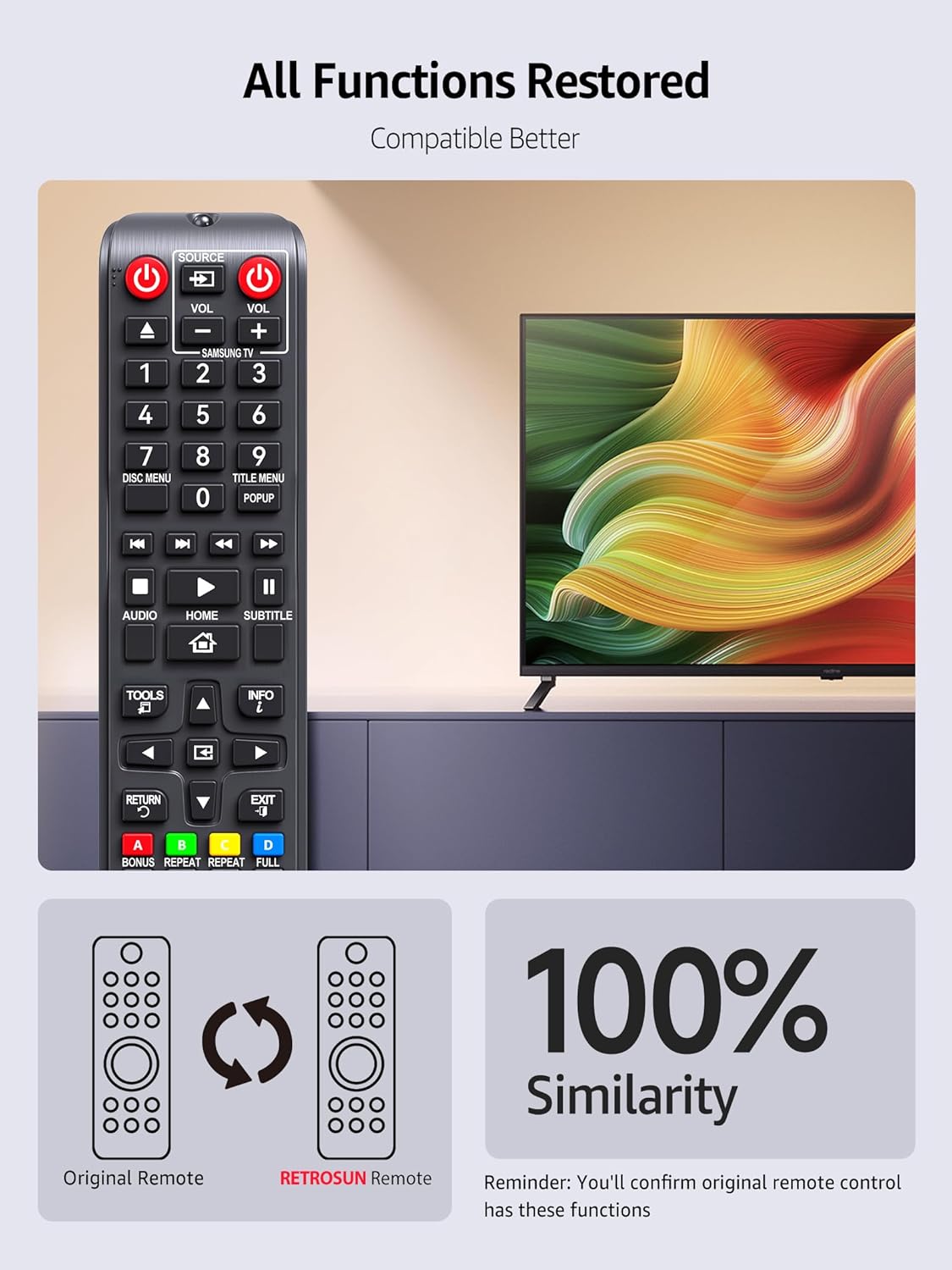 New Samsung DVD Blu Ray Remote Control for BD-ES5000 BD-F5100 BD-ES5300 BD-J5100 BD-J5700 BD-J5900 - Image 5