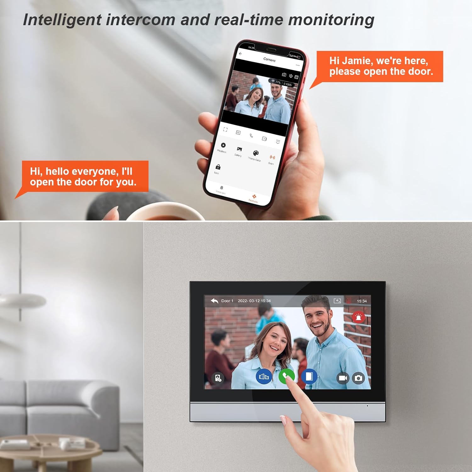 10 Inch HD WiFi Wired Video Doorbell System with Ring Camera and Tuya App Control - Image 6