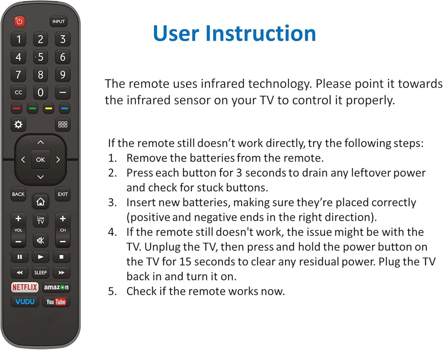 Hisense TV Remote Universal Replacement for 4K LED HD UHD Smart Models - Image 6