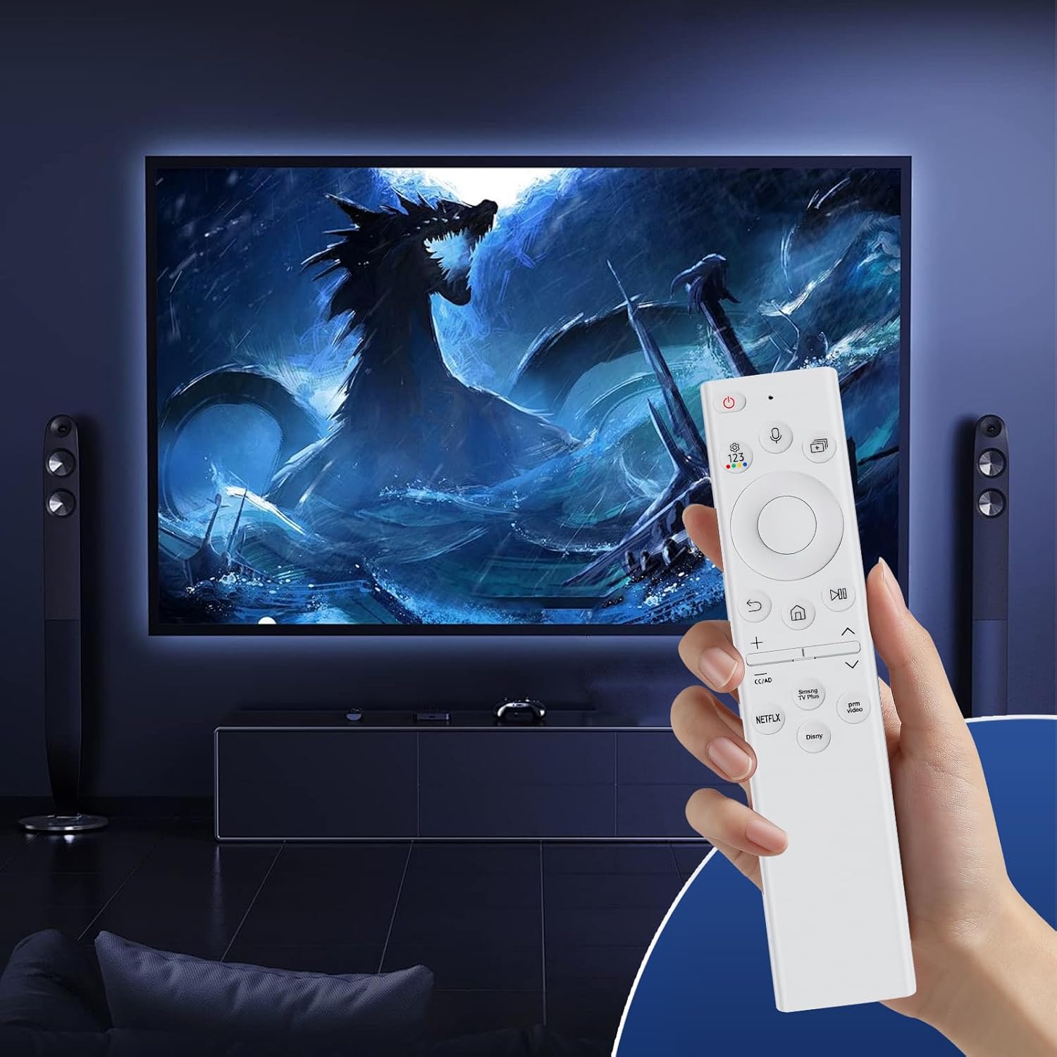 Solar Voice Replacement Remote Control for Samsung Crystal QLED 4K 8K Smart TVs White - Image 8