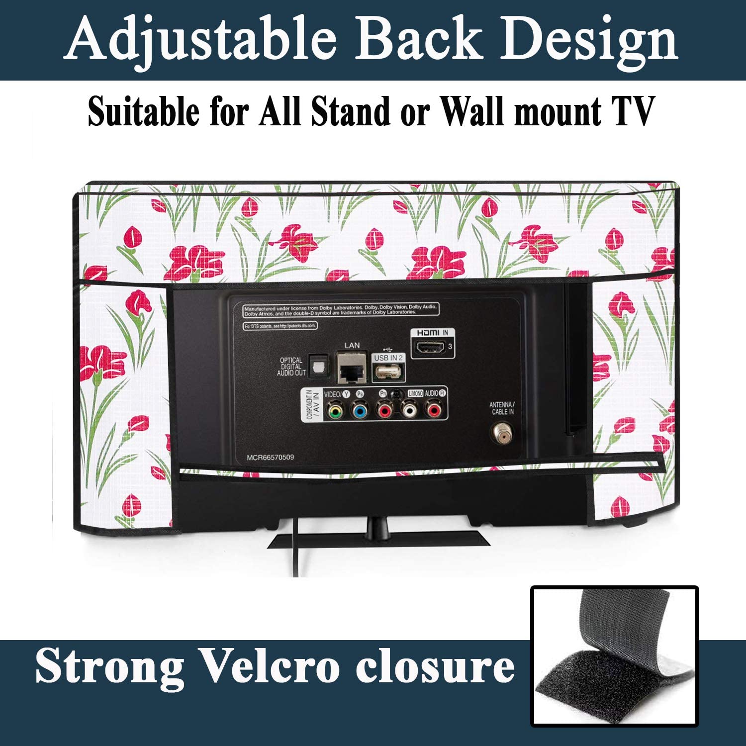 Decorly Furnishing Multicolor Printed 65 Inch LED TV Cover for All Brands and Models - Image 5