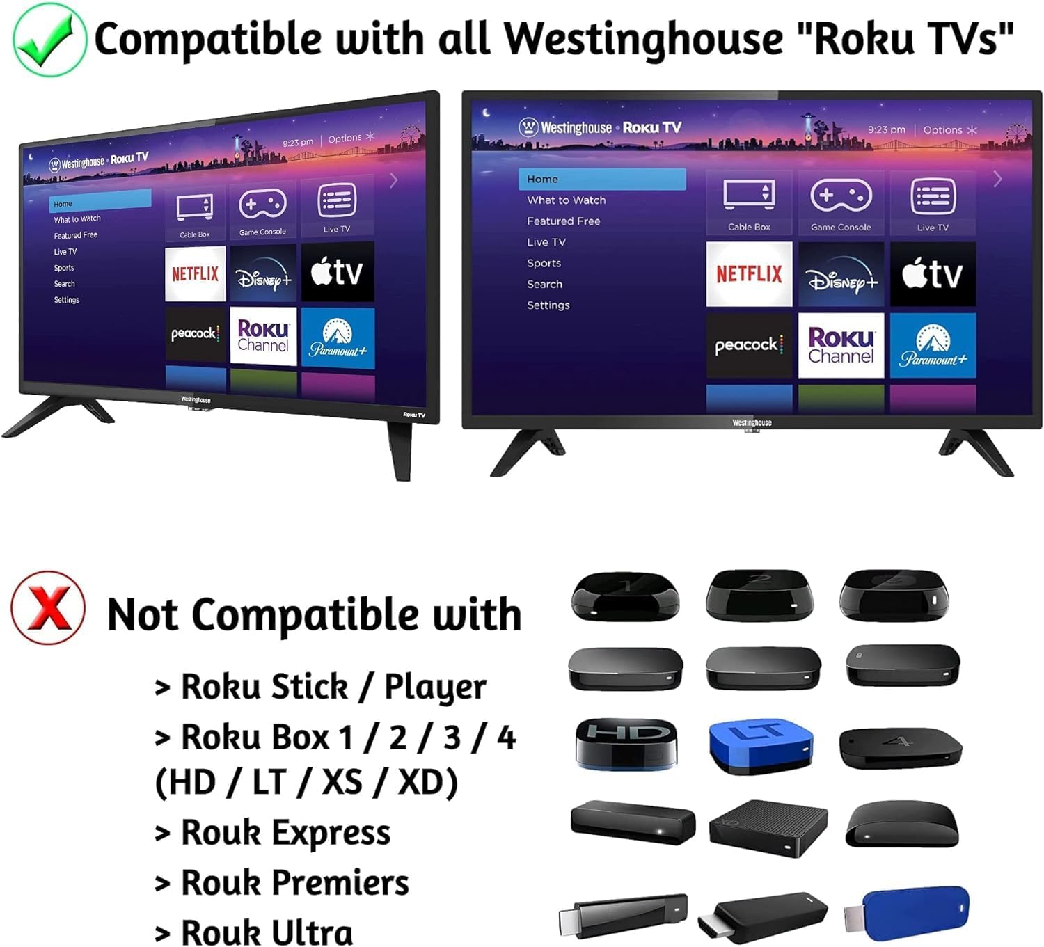 Westinghouse Roku TV Smart TV Remote Control - OEM Replacement - Image 3