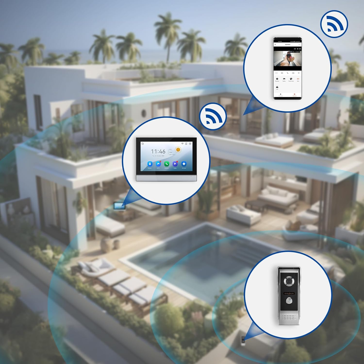10 Inch HD WiFi Wired Video Doorbell System with Ring Camera and Tuya App Control - Image 4