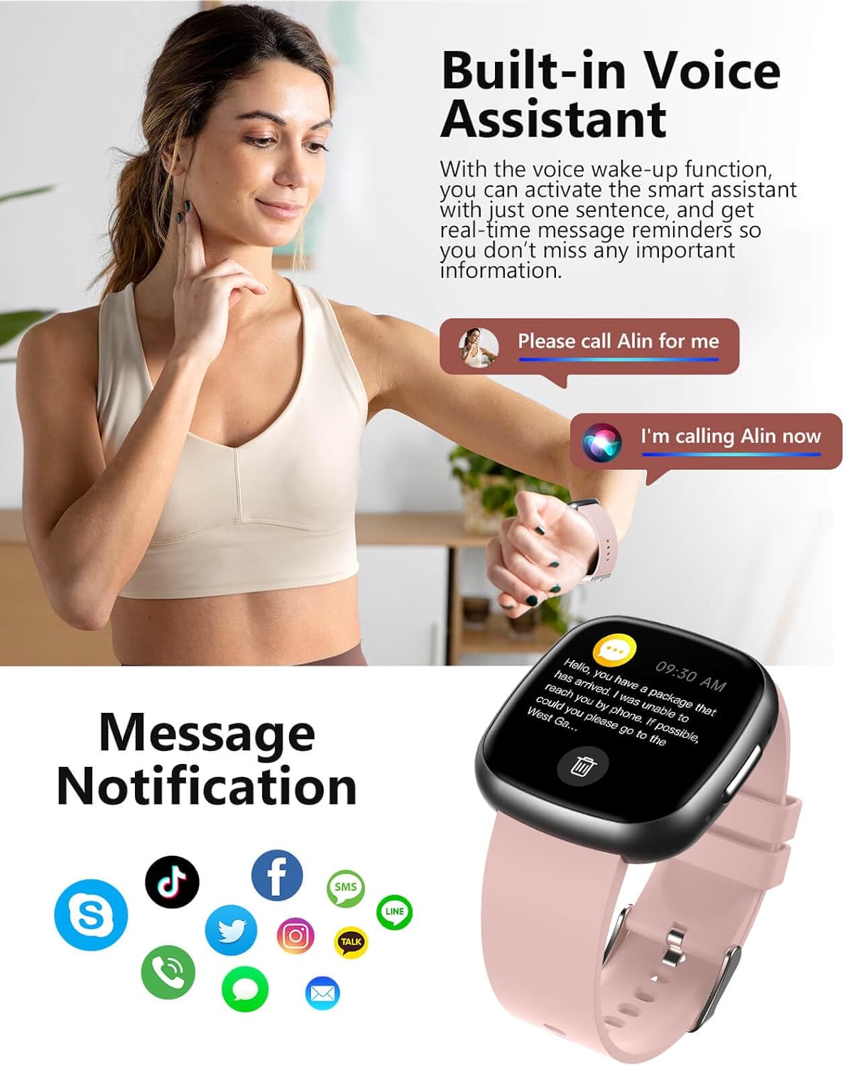 Women's 1.72" HD Smart Watch, Waterproof Fitness Tracker, 135 Sports Modes, HRV Spo2 Monitor - Image 7