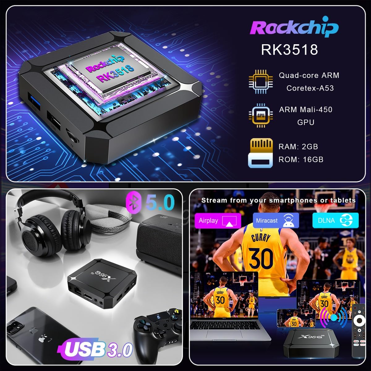 LEFFOT 2025 Android TV Box 4K Ultra HD 2GB RAM 16GB ROM Android 14 Smart Streaming Device - Image 6