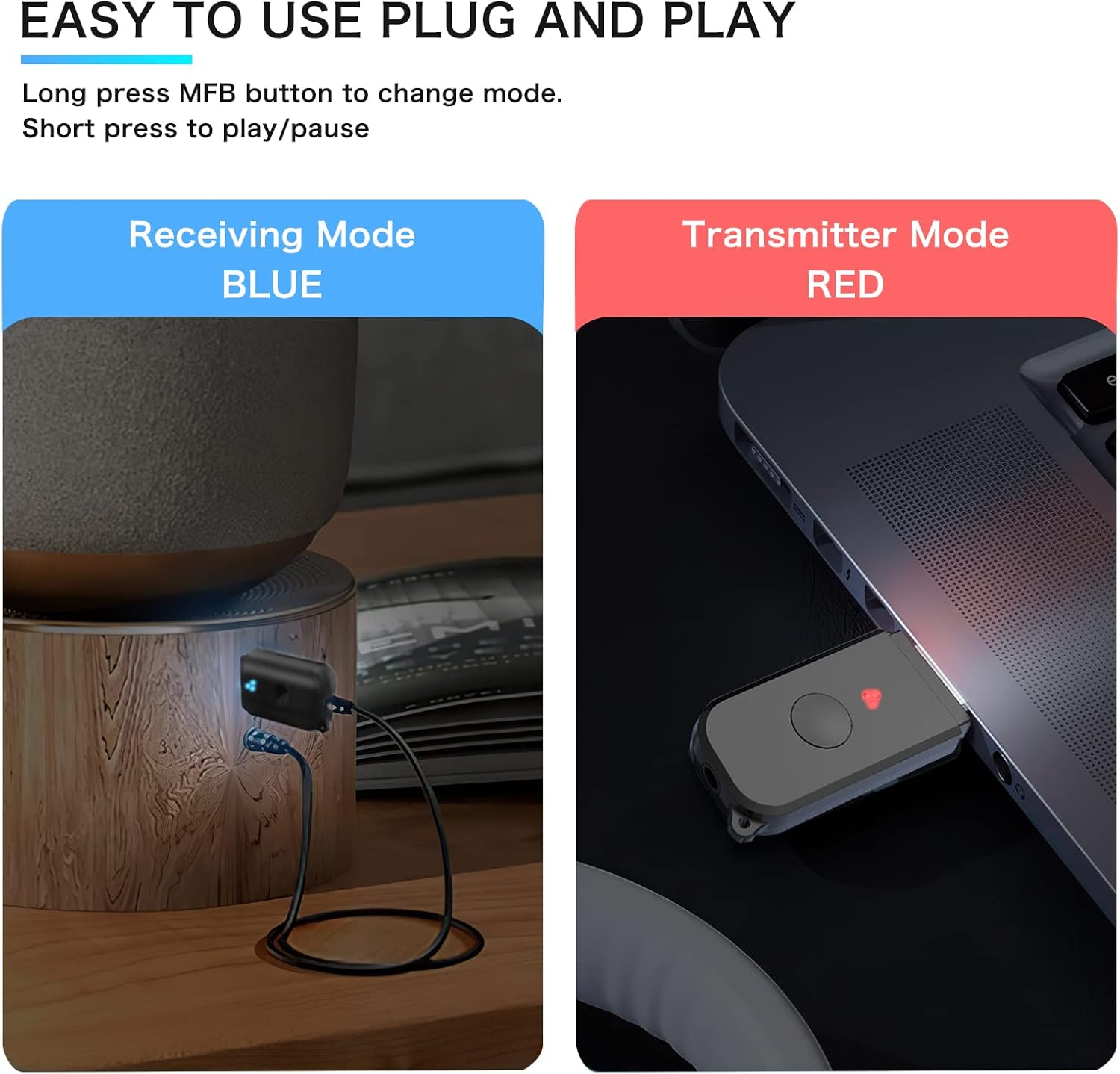2-in-1 Bluetooth V5.3 Transmitter Receiver USB Adapter Wireless Audio for TV Headphones Low Latency - Image 7