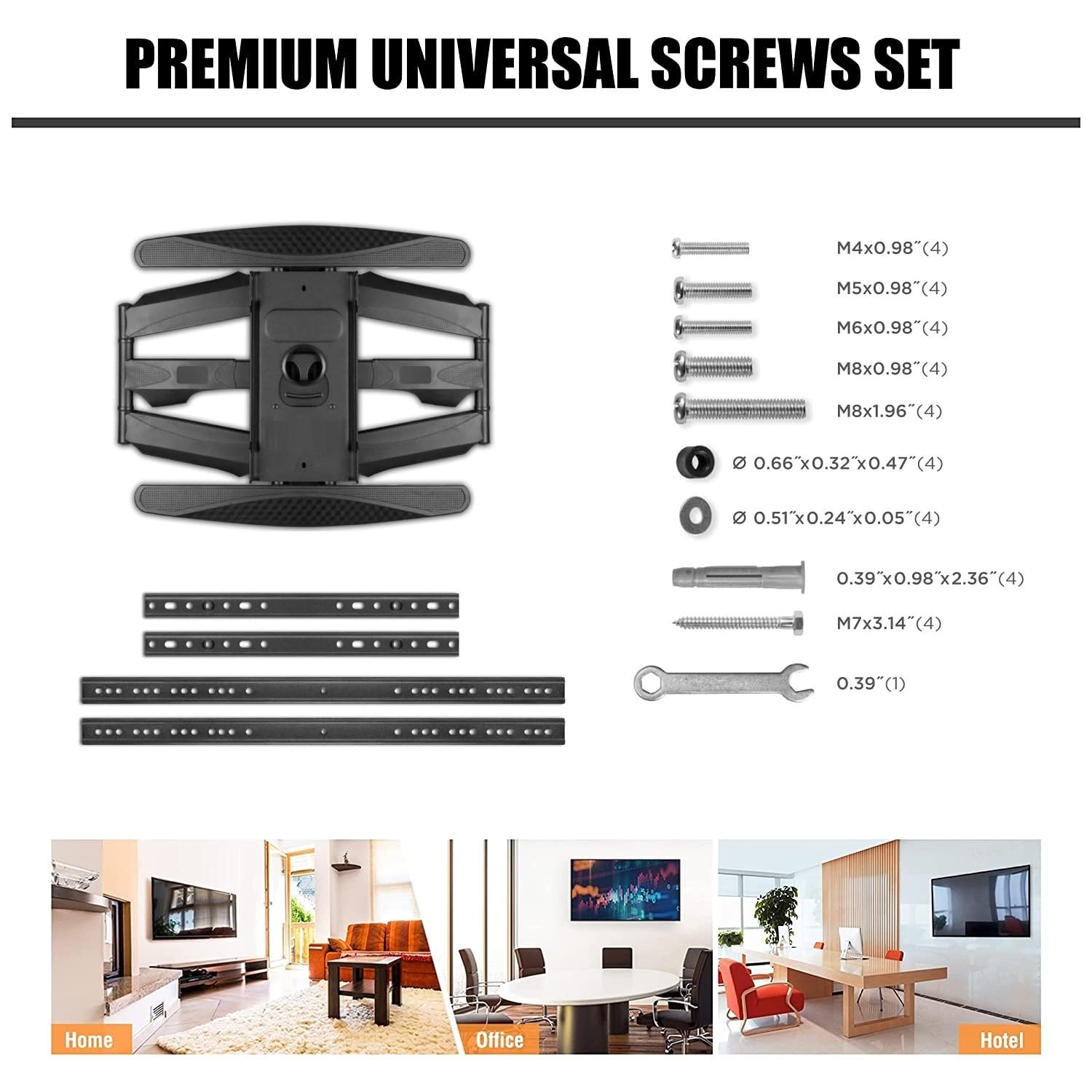 Caprigo 55-85 Inch Full Motion Dual Arm Heavy Duty TV Wall Mount Swivel Tilt - Image 7
