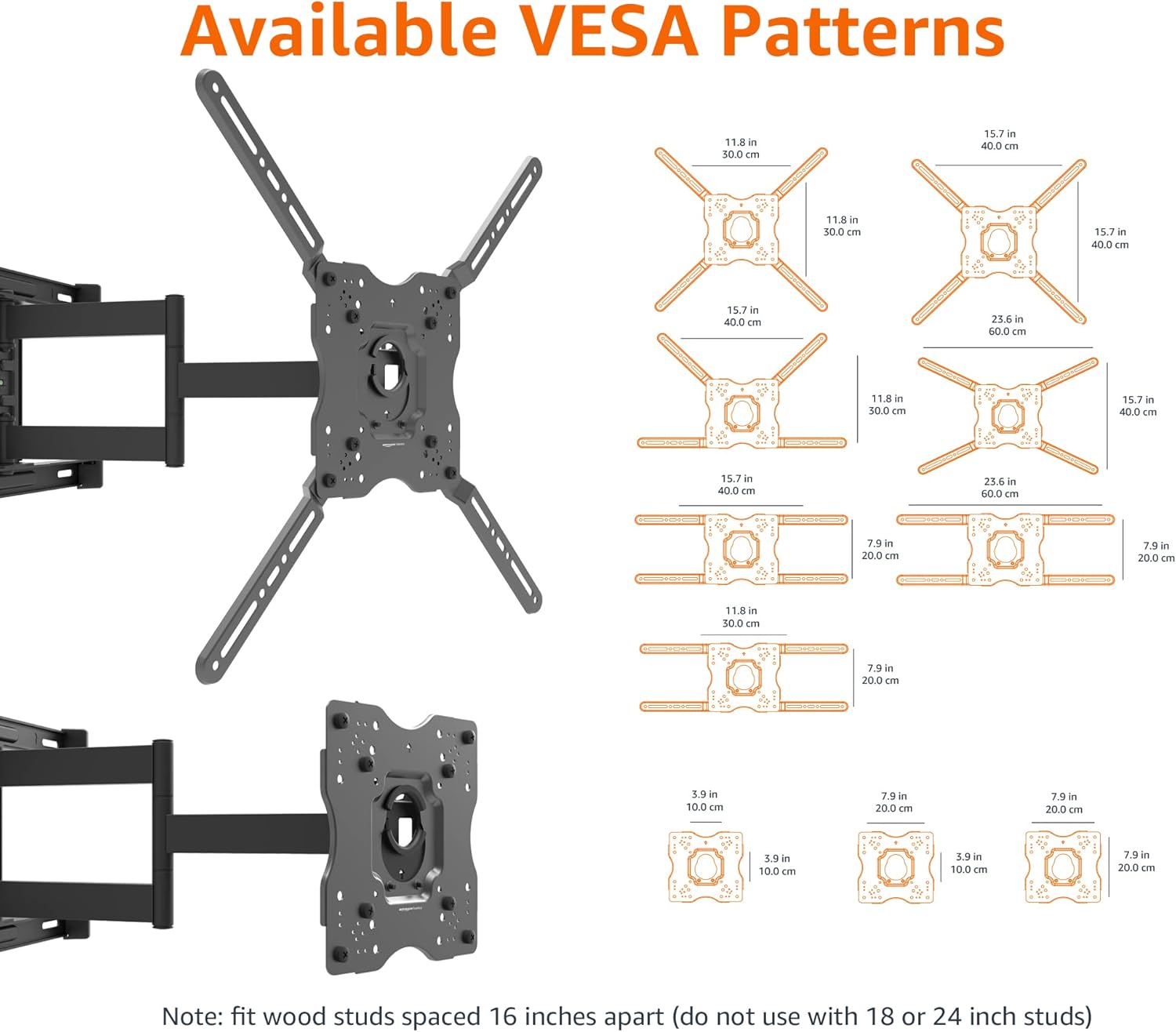 Amazon Basics Full Motion 32-86 Inch TV Wall Mount Black with Post-Leveling - Image 7