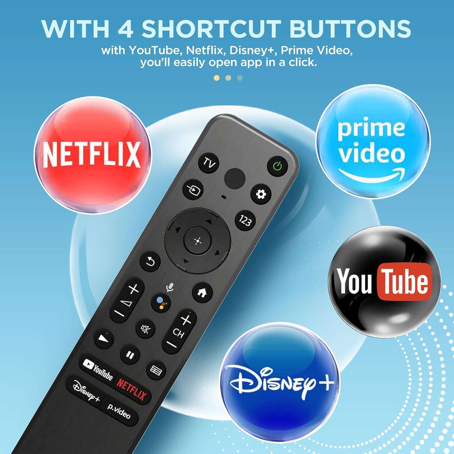 Sony Smart TV Replacement Voice Remote for Bravia 4K UHD LED LCD HD Models - Image 4