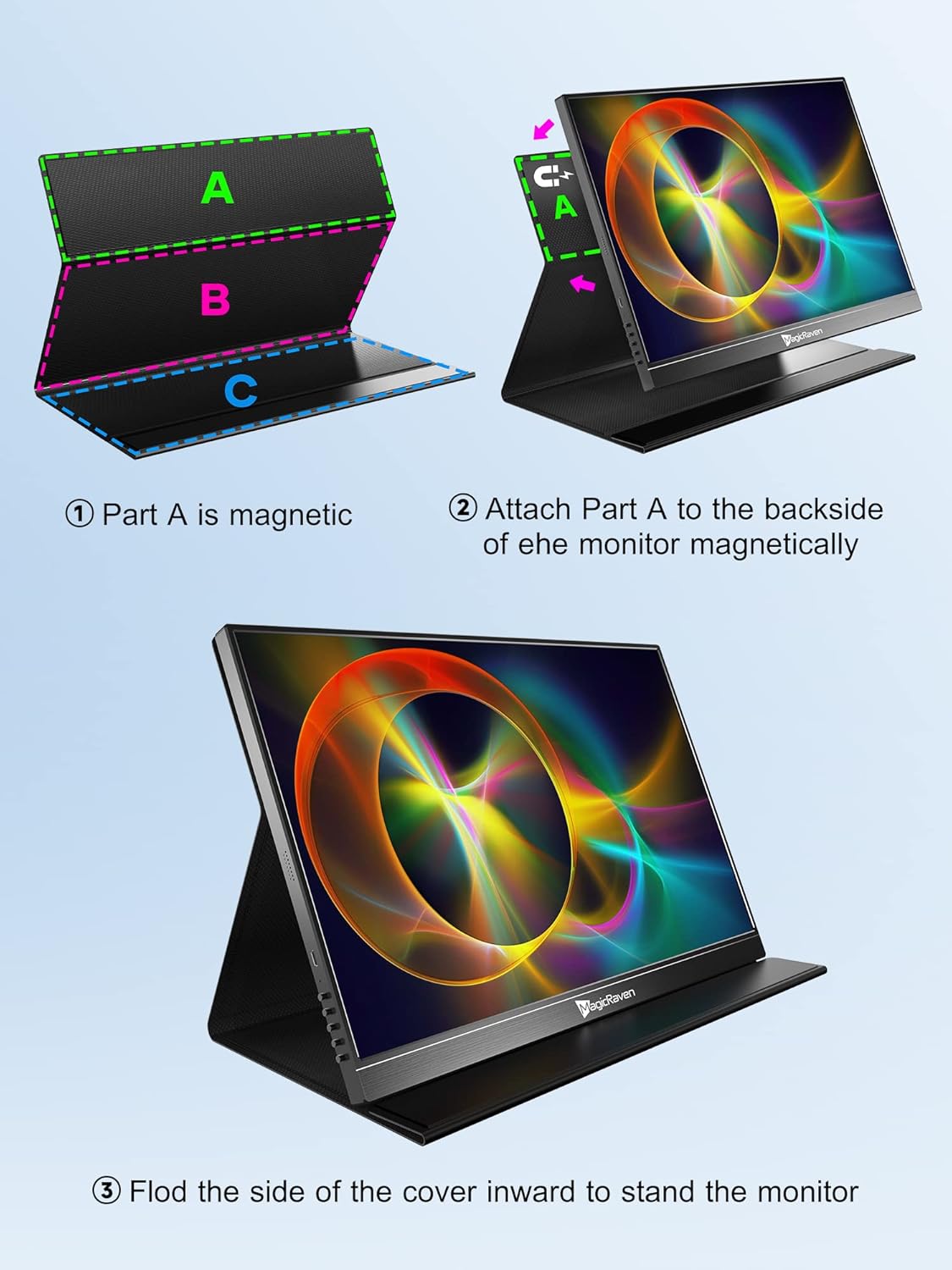 16-Inch 4K Portable Monitor 3840x2400 IPS USB-C HDMI Computer Gaming Display with Speakers - Image 7