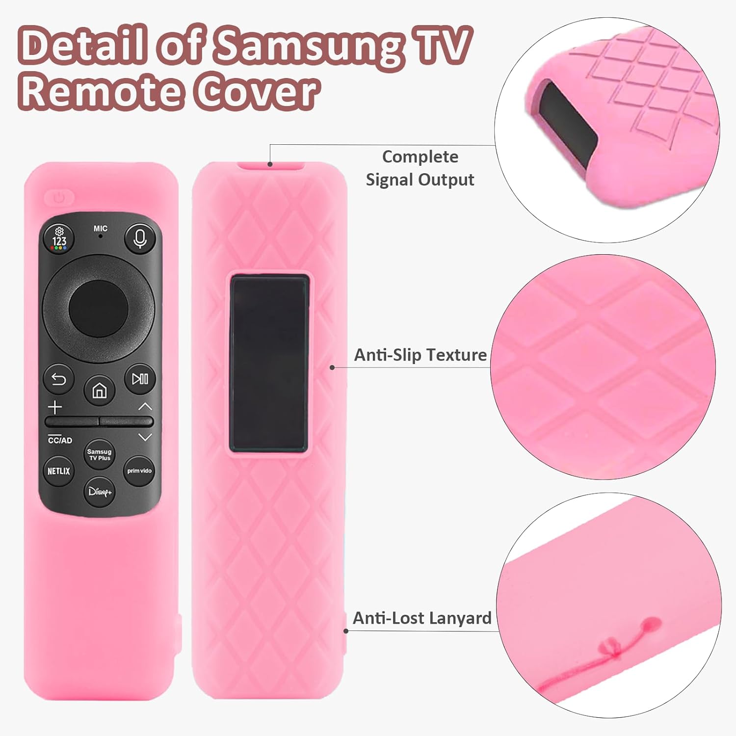 2 Pack Glow Purple & Pink Silicone Remote Covers for Samsung Smart TV BN59-01432J 01432A 01432B - Image 3