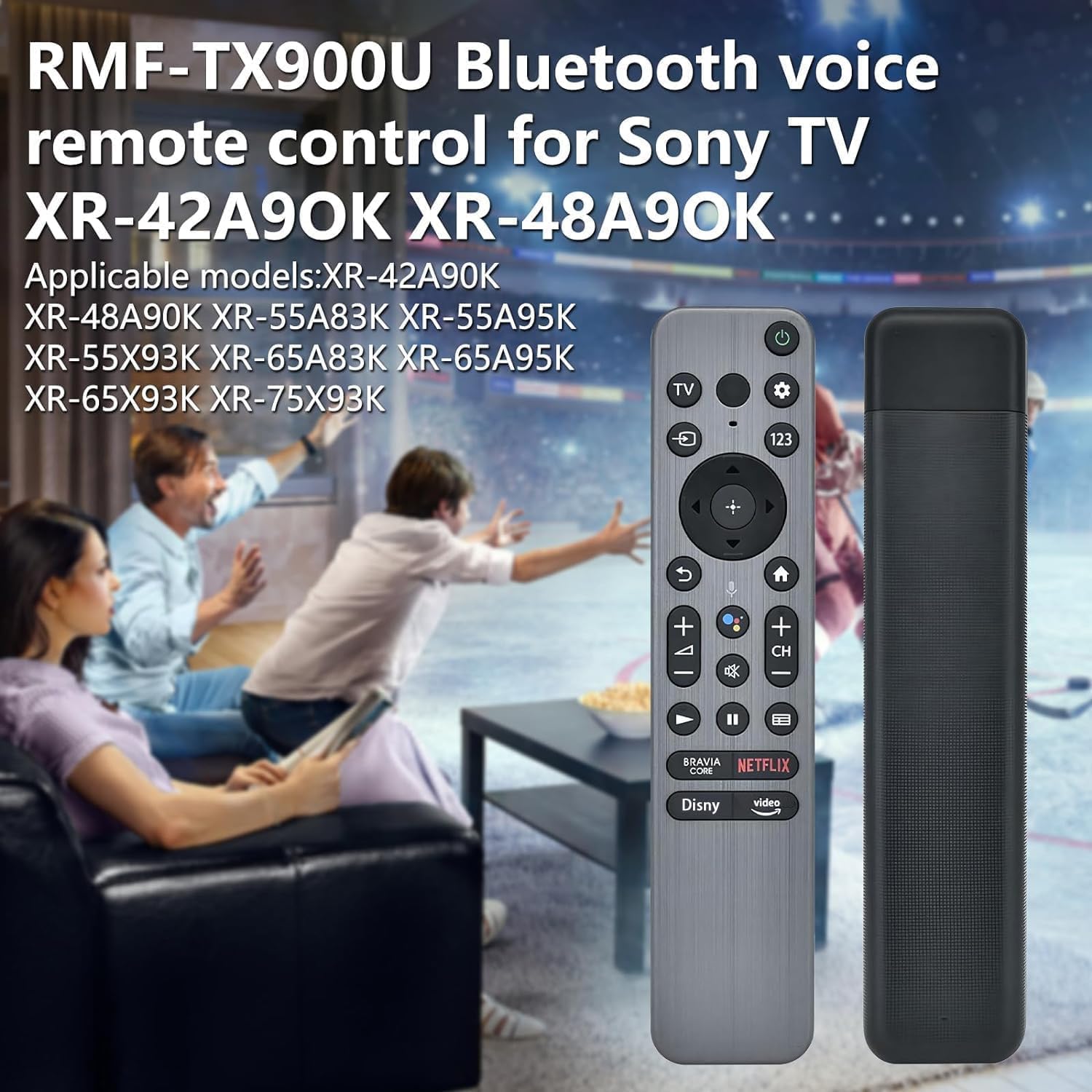 Sony RMF-TX900U Black Bluetooth Voice Remote Control for XR-42A90K XR-48A90K TVs with Backlight - Image 2