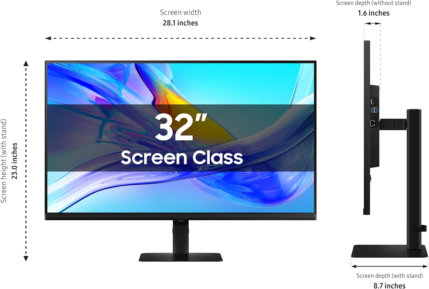 Samsung ViewFinity S8 32-inch 4K UHD IPS HDR10 Monitor with USB-C and KVM Switch - Image 8