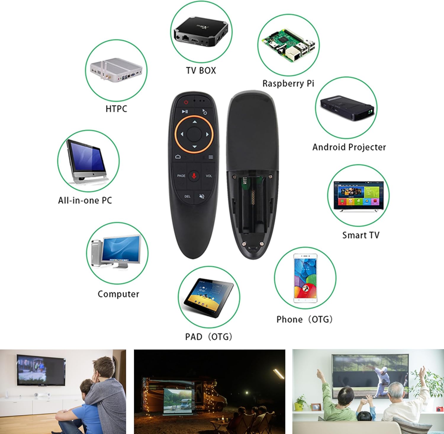 G10S Black 2.4G Wireless Universal Android Smart TV Box Remote Control with Voice Air Mouse Motion Sensing Game Functionality - Image 5
