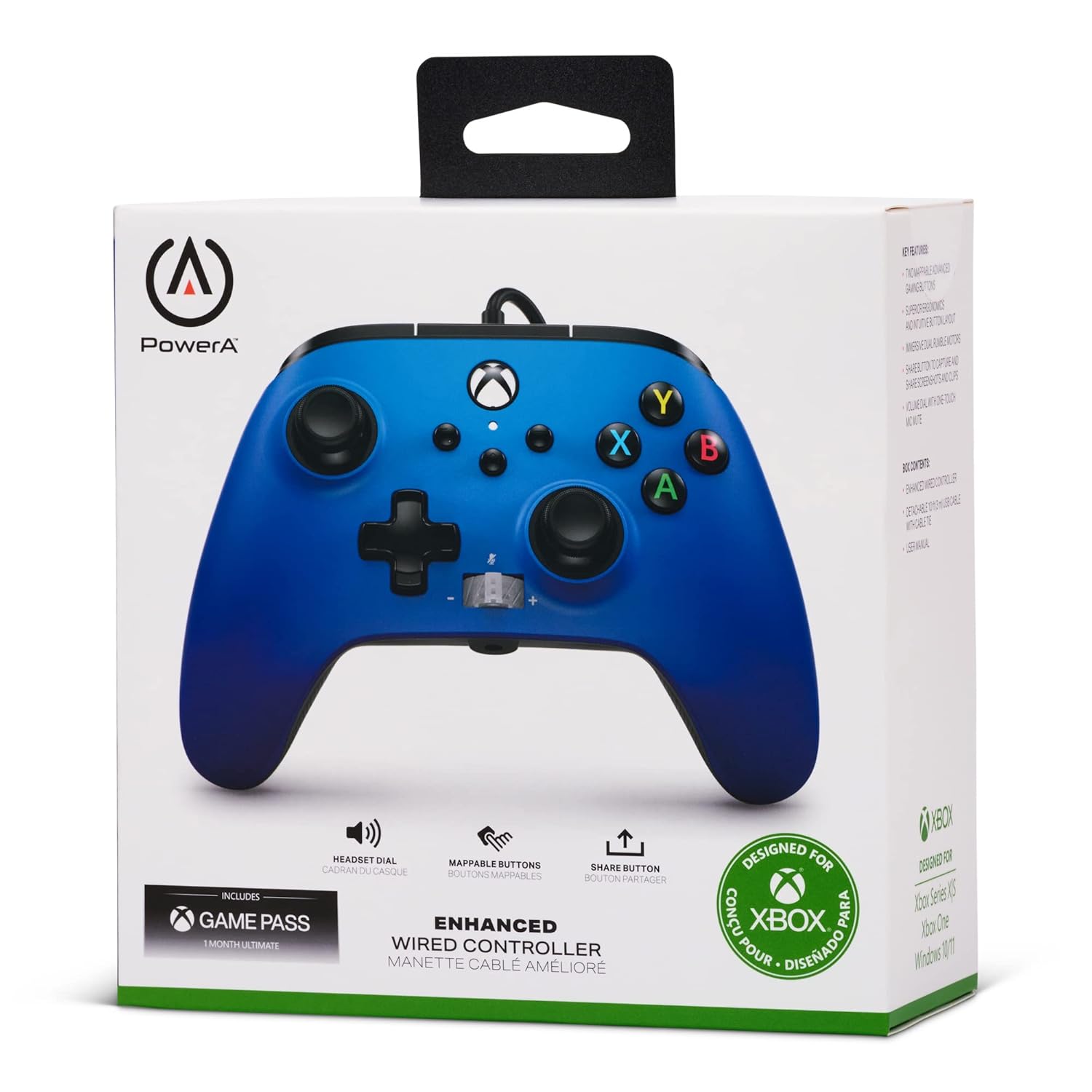 PowerA Enhanced Wired Xbox Series X S Controller Sapphire Fade 10ft Cable Officially Licensed - Image 9