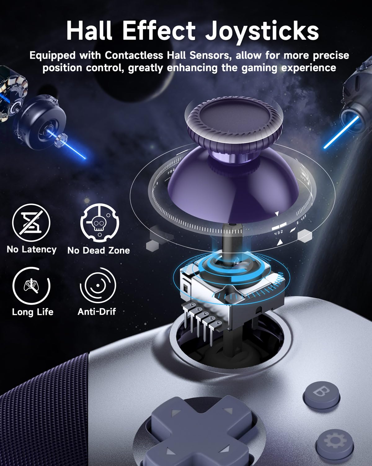 EasySMX X10 Wireless PC Controller White Faceplate Bluetooth for PC Switch Steam Android TV - Image 3