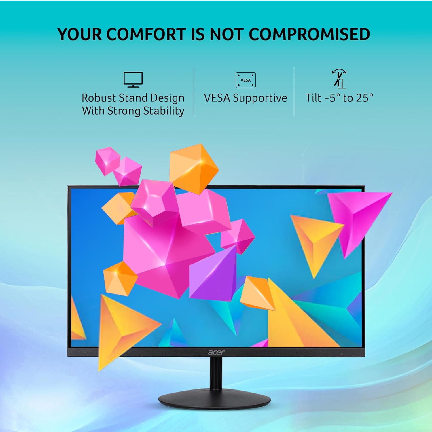 Acer 31.5 Inch WQHD IPS Ultra Slim Black LED Monitor 75Hz 1ms VRB HDR10 - Image 7