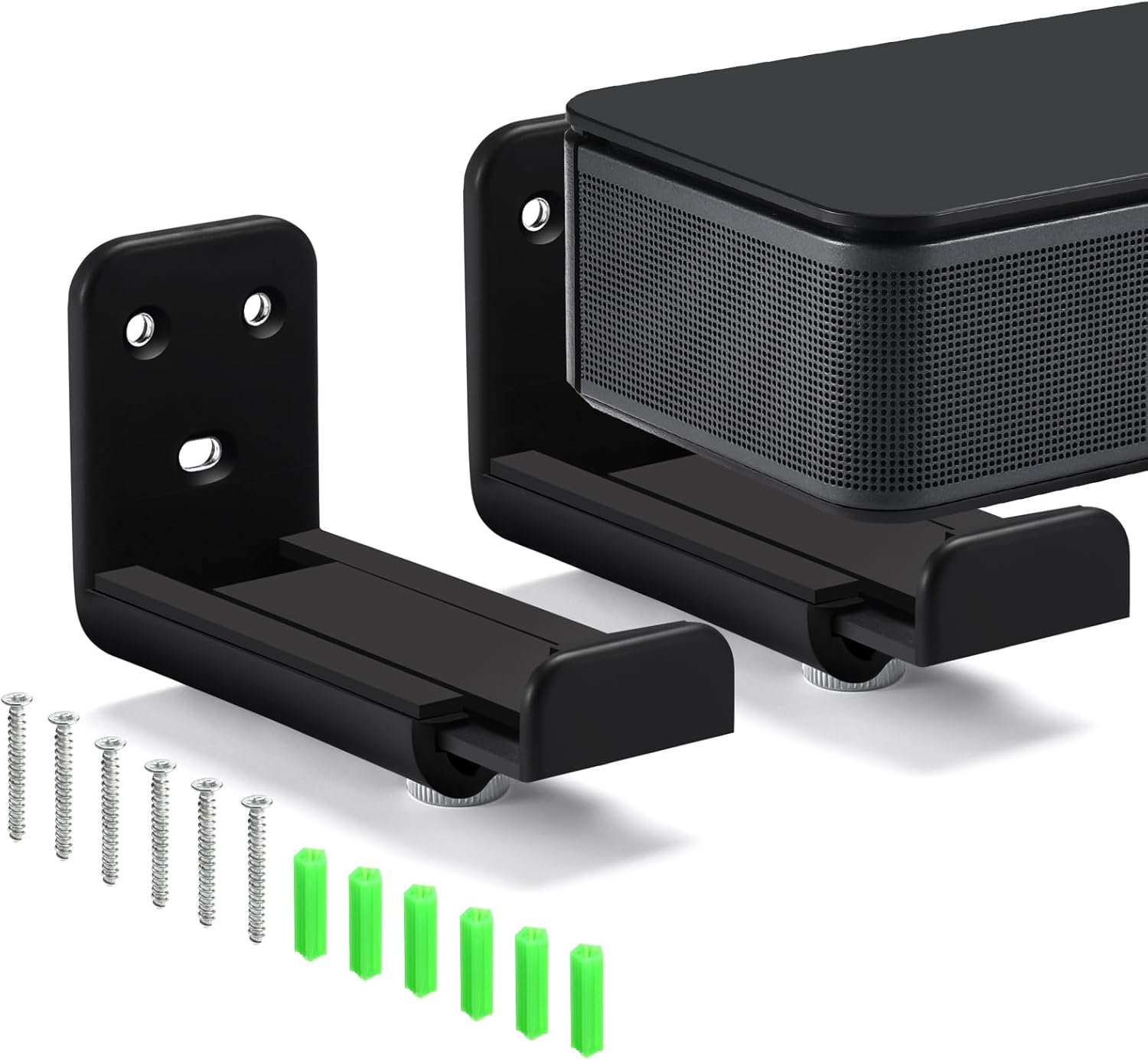 Adjustable Depth Soundbar Wall Mount Bracket for Samsung, Sony, Vizio, LG TVs (Black) - Image 2