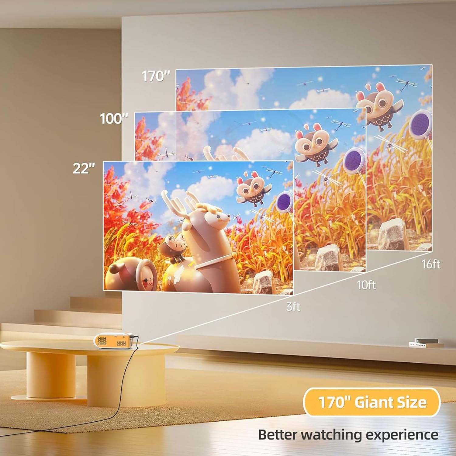 Upgraded Portable Mini Projector Supports 1080P, 170" HD Display, Stylish Design - Image 6