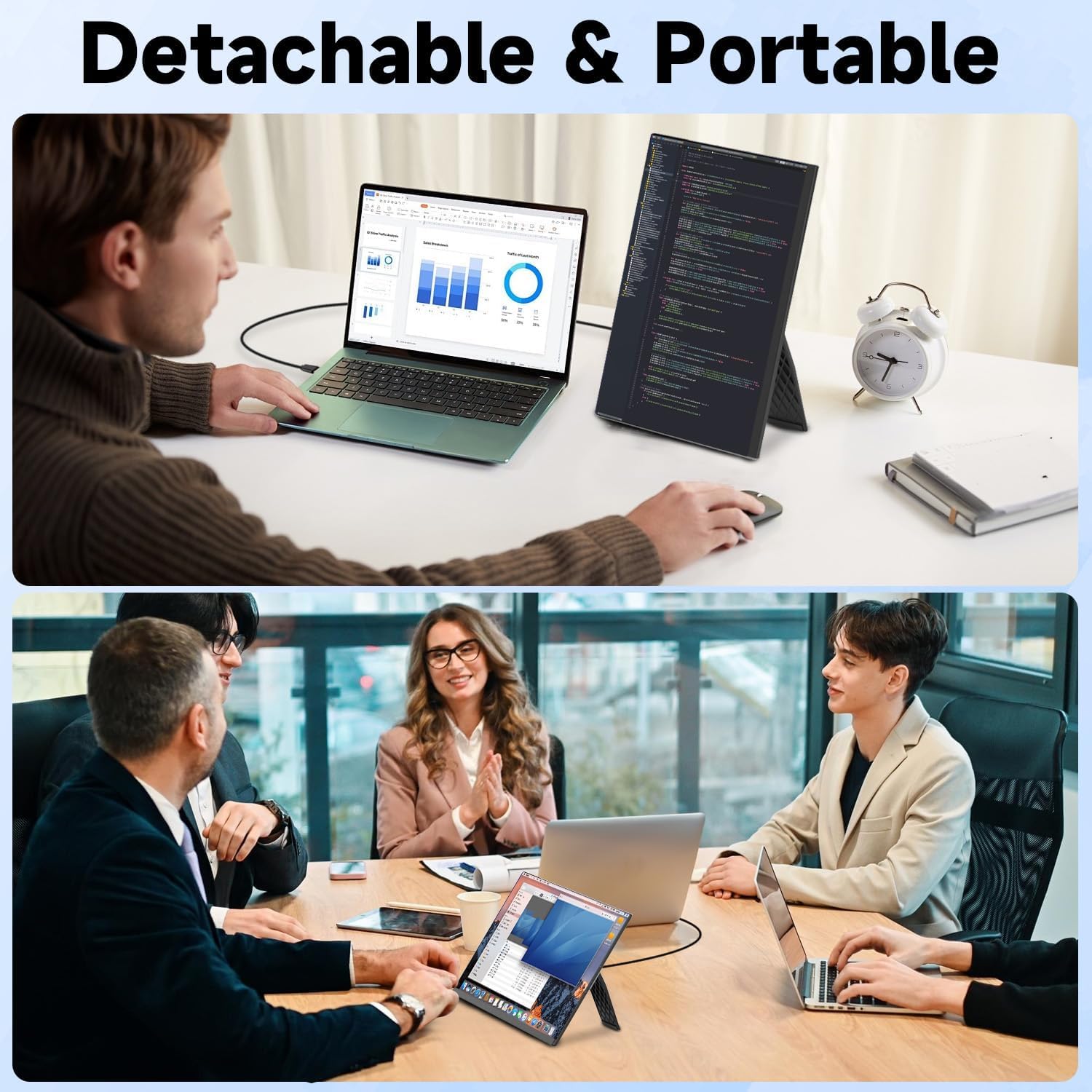 15.6 Inch FHD 1080P IPS Detachable Laptop Screen Extender for Laptops 13-17.3" - Image 7