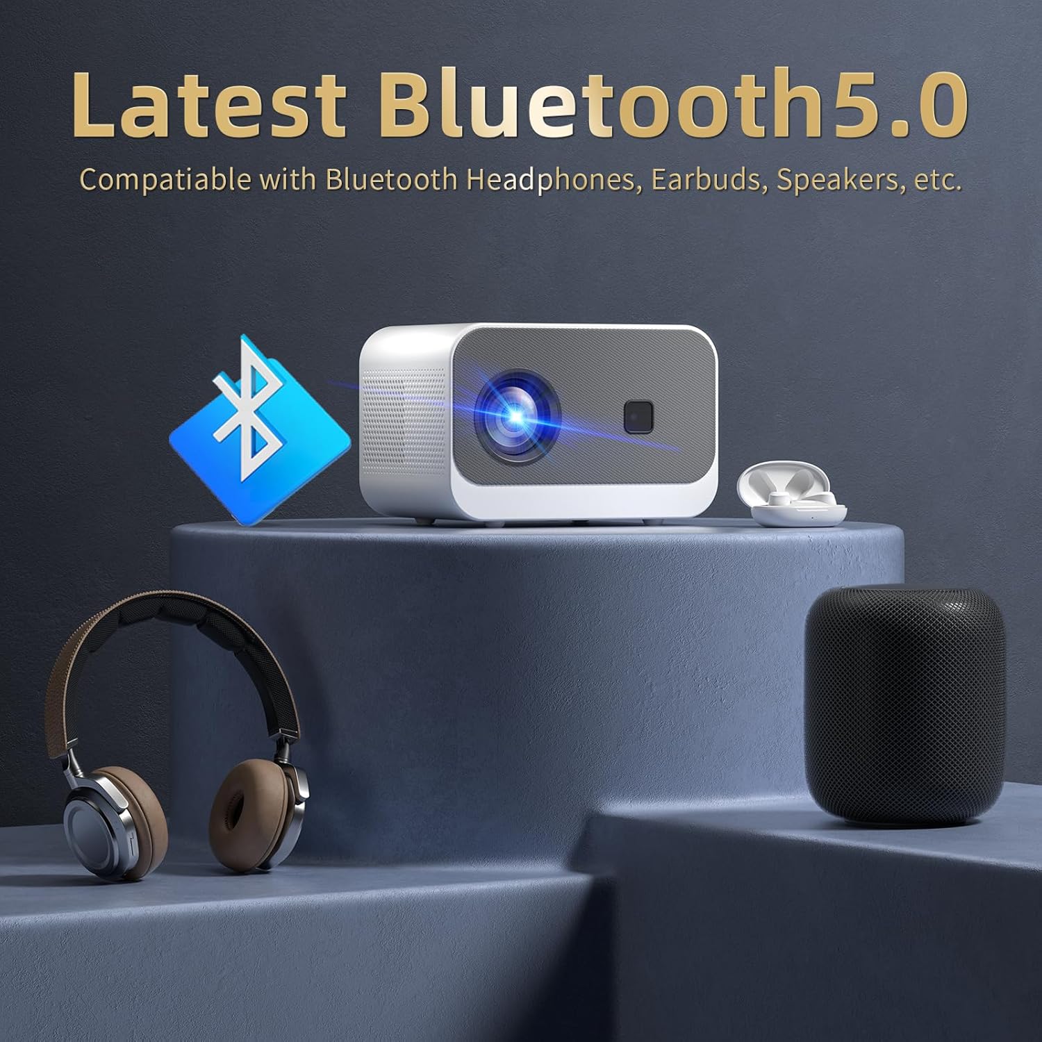 Portable Outdoor WiFi Bluetooth Mini Projector 20000lm 4K Native 1080P FHD Max 300 Display - Image 7