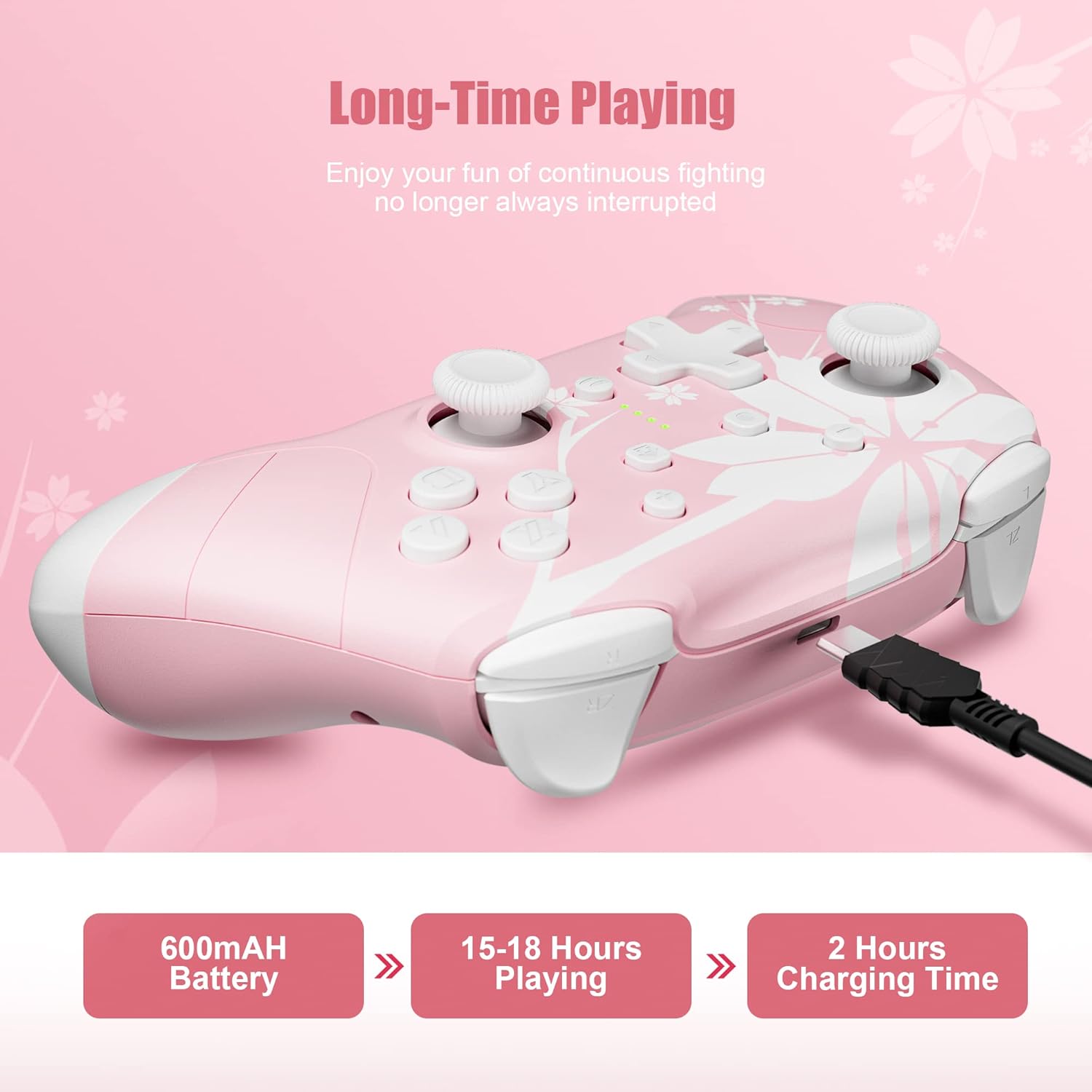 Mytrix Pink Wireless Bluetooth Controller for PC iOS Android Steam Deck with Programmable Buttons and Vibration - Image 6