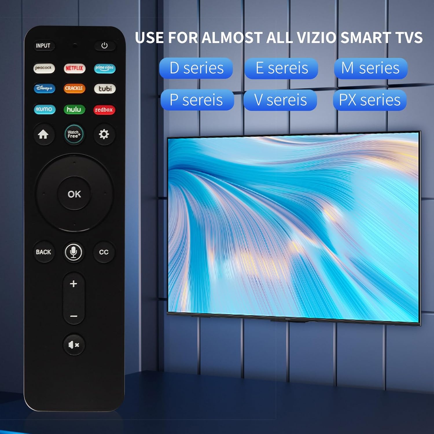 RIVIERA Universal Voice Remote for VIZIO Smart TVs D E M P V PX Series with Hot Keys - Image 3