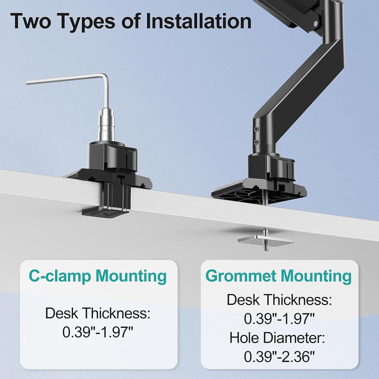 Heavy Duty Single Monitor Desk Mount for 49 Inch Ultrawide Screens up to 44 lbs - Image 7