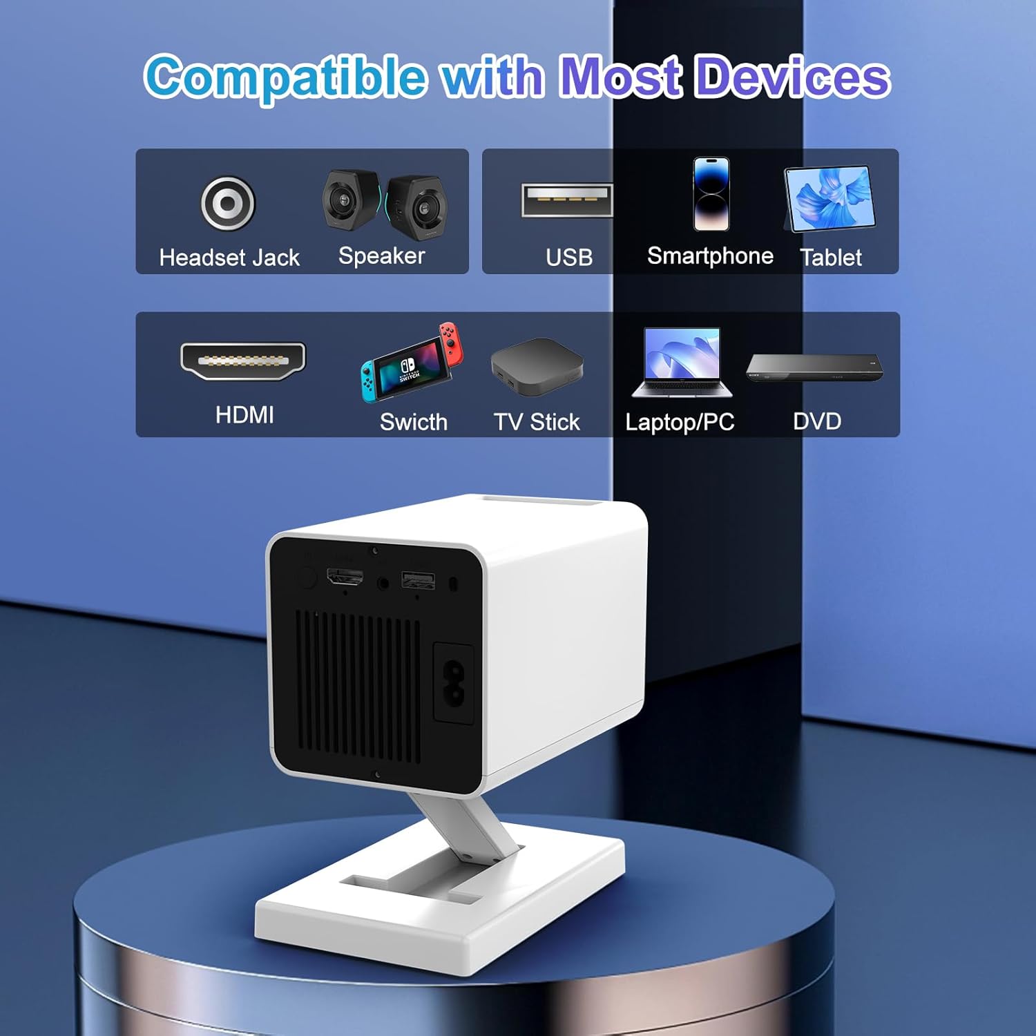 Portable 4K Mini Projector WiFi6 Bluetooth 5.4 150 ANSI Lumens 130 Inch Screen Home Cinema Smart Device - Image 8